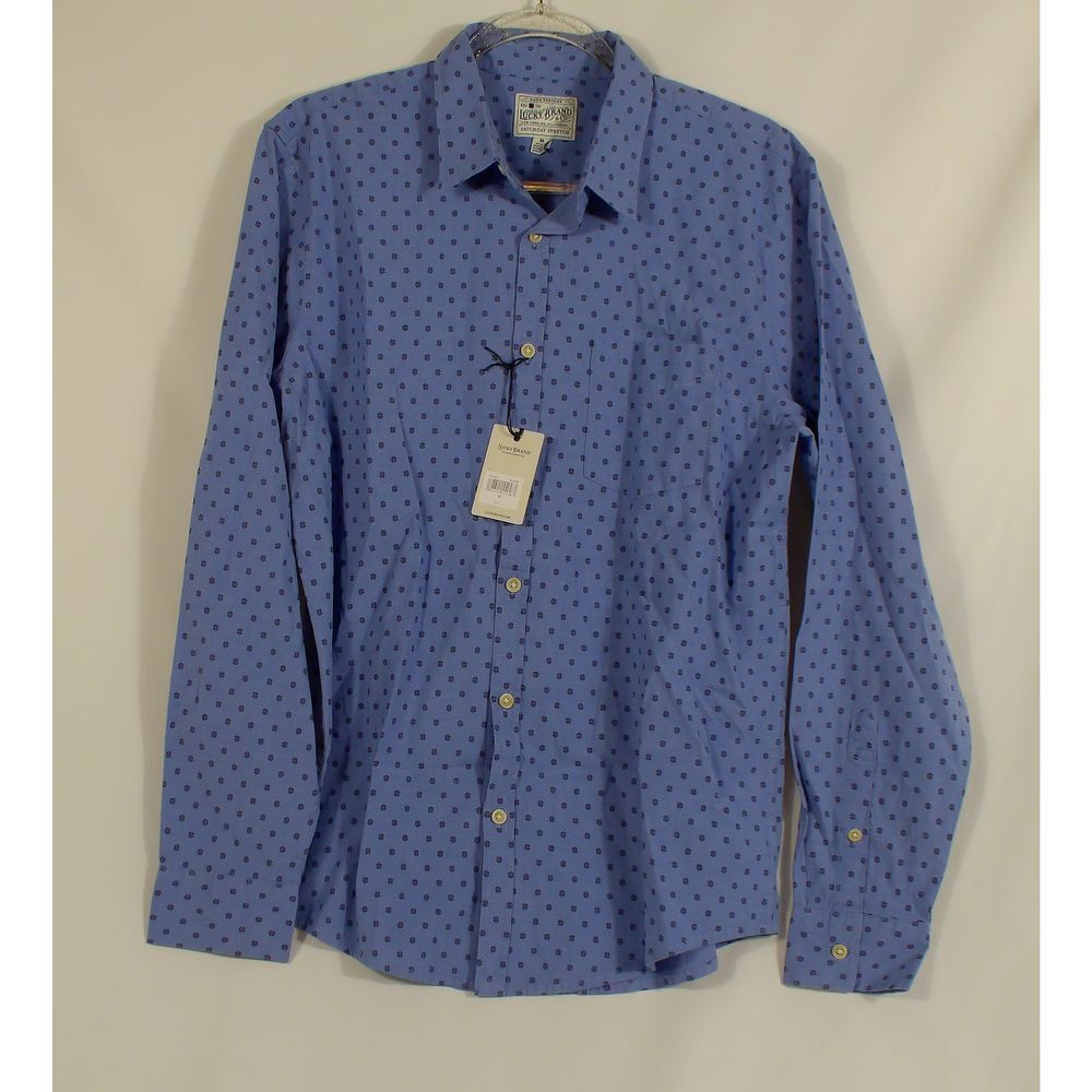 Lucky Brand Men's Saturday Stretch Button‎ Down Shirt Size Med NEW MSRP $58.50